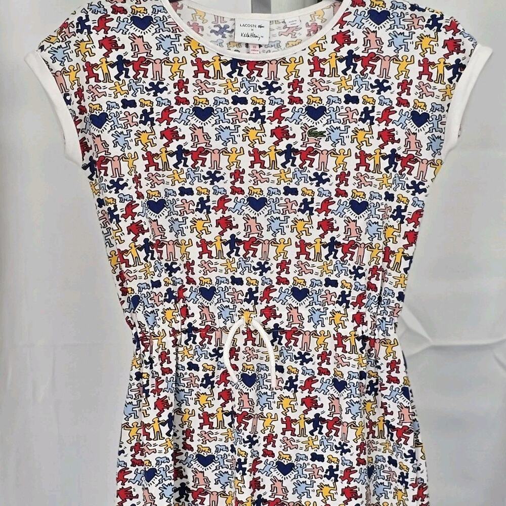 Lacoste X Keith Haring Girls Dress Size 10 Multicolor Casual 90s Artsy Kids - Picture 2 of 6
